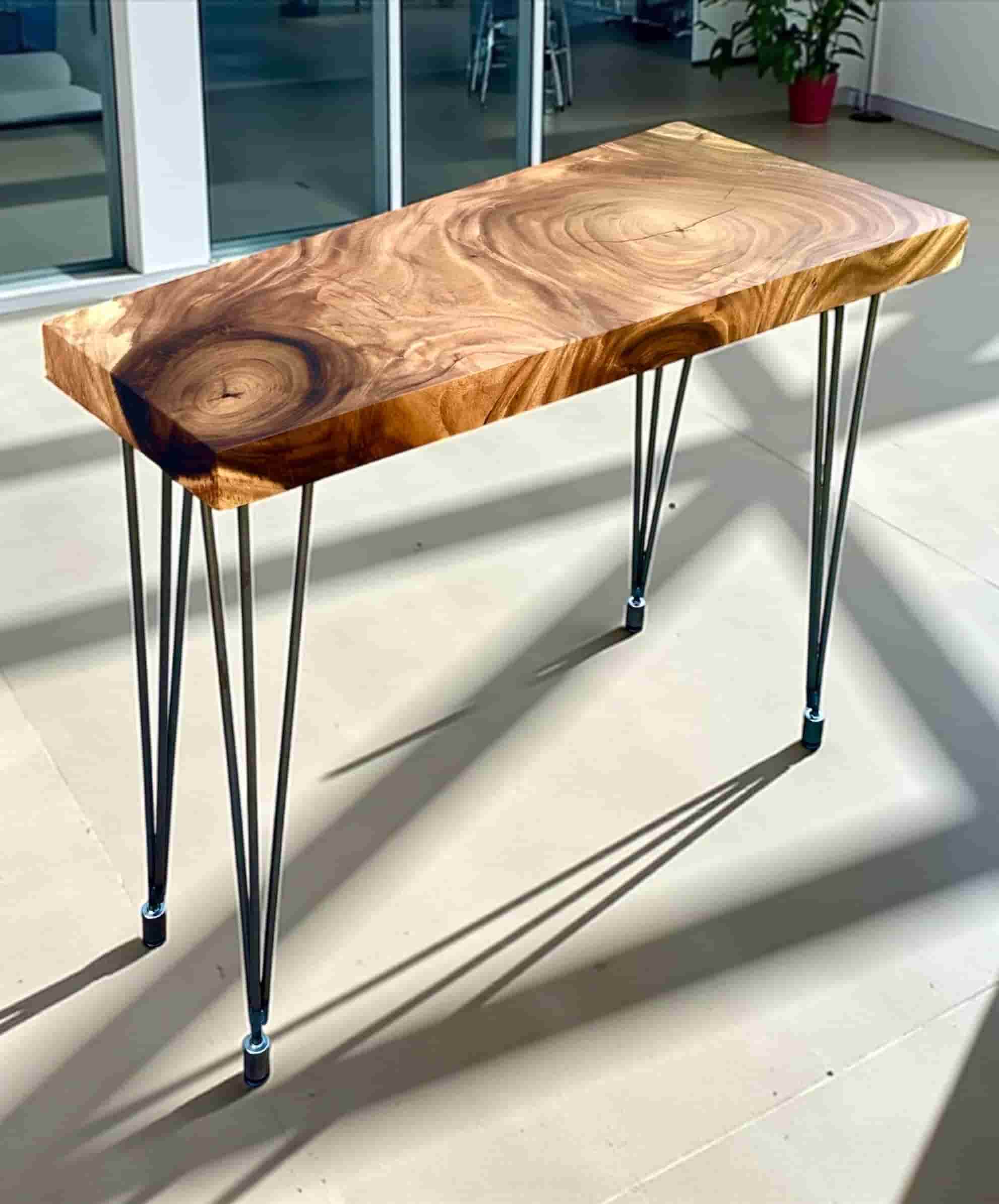 “Zavian” ~ Highly Figured Costa Rican Acacia Console Table